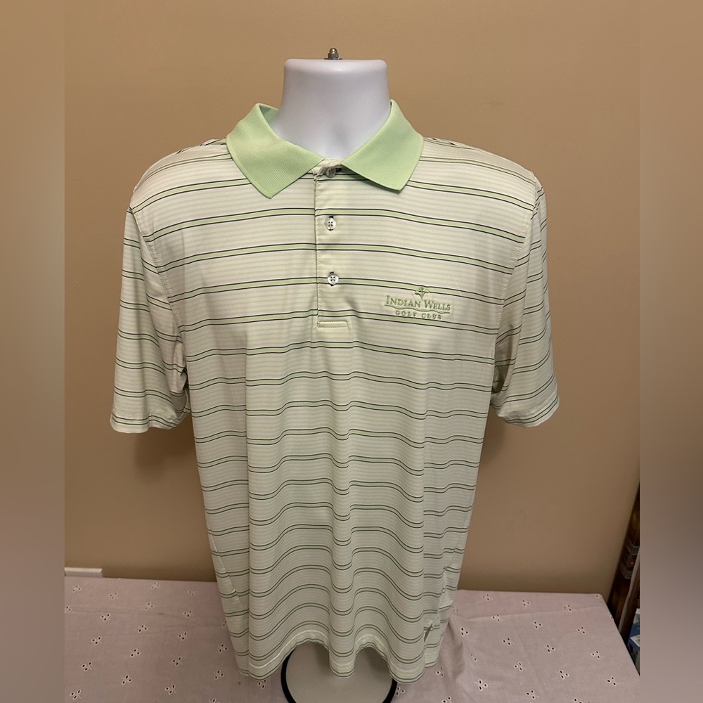 Indian Wells Golf Club Polo logo Men's Medium Light Green